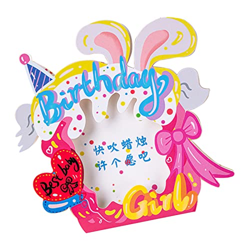 Sorrowso 3D Geburtstagskarte Fotorahmen Karte Cartoon Bär Erdbeere Segenskarten Für Kinder Jungen Mädchen Geburtstag Geburtstagskarten Für Männer Lustig von Sorrowso