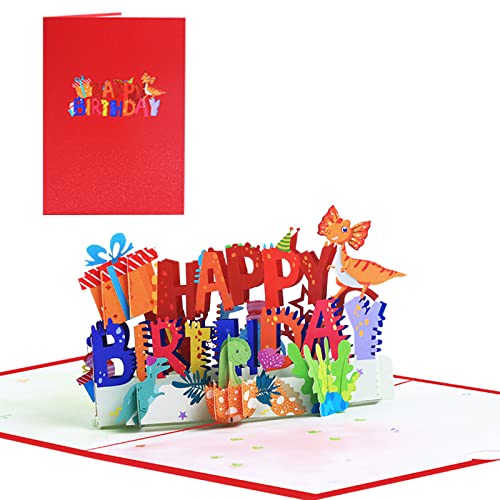 Sorrowso 3D Happy Birthday Karte Dinosaurier Überraschung Geheimnisvoll Für Kinder Mädchen Jungen Festival Geschenkzubehör Zubehör Geburtstagskarten von Sorrowso