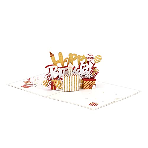 Sorrowso 3D Karten Grußkarten Mit Umschlag Handgefertigte Happy Birthday Karten Kuchenpostkarte Für Weihnachten Valentinstag 3D Karten von Sorrowso