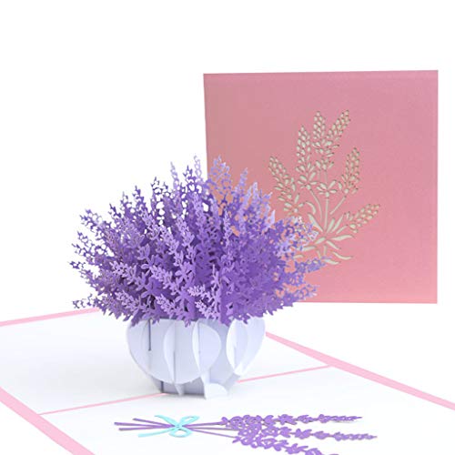 Sorrowso 3D Lavendel Grußkarte Für Geburtstag Muttertag Hochzeit Mit Umschlag Zwergenornamenten von Sorrowso