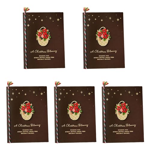 Sorrowso 5 Stück Weihnachtsgrußkarten Party Einladungen Postkarten Geschenk Für Zuhause Urlaub Segenskarte 3D Cartoon Weihnachtskarten Segenskarten Für Frauen von Sorrowso