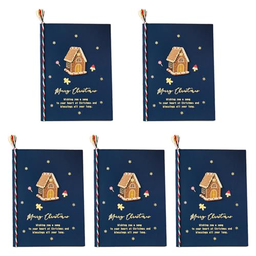 Sorrowso 5 Stück Weihnachtsgrußkarten Party Einladungen Postkarten Geschenk Für Zuhause Urlaub Segenskarte 3D Cartoon Weihnachtskarten Segenskarten Für Frauen von Sorrowso
