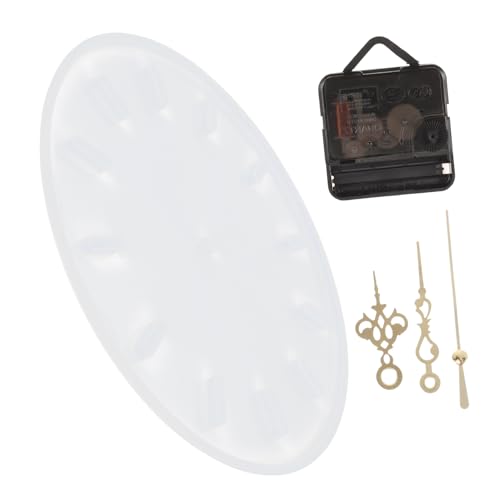 Sosoport 1 Satz DIY Silikon Uhrenform für Epoxidharz Bastelset mit Uhrwerk und Zeigern für Wanduhr Gestaltung von Sosoport