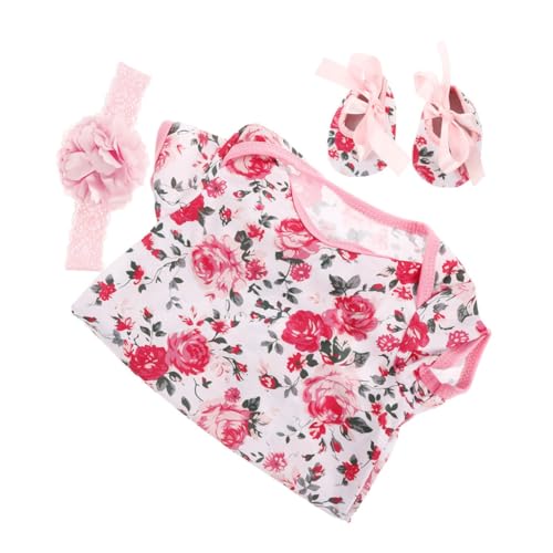 Sosoport 1 Satz Drück-Set Wiedergeborene Puppenkleidung Babypuppenkleidung Puppe Stirnband Kleidung Für Babypuppen Strampler Für Neugeborene Babys Wiedergeborene Babyschuhe Baumwolle von Sosoport