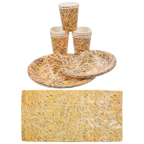 Sosoport 1 Set Papiergeschirr Heu Tischdekoration Mit 7&Quot;/9&Quot; Teller Pappbecher Und Heuballen Tischdecke – Wild West Partyzubehör Cowboy Party Dekorationen Sosoport 1 Set Papiergeschirr Heu Tischdekoration Mit 7&Quot;/9&Quot; Teller Pappbecher Und Heuballen Tischdecke – Wild West Partyzubehör Cowboy Party Dekorationen von Sosoport
