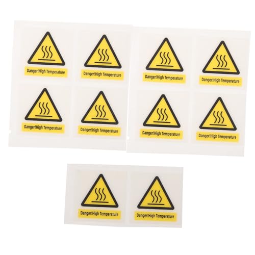 Sosoport 10 Blatt Hochtemperatur Warnaufkleber Selbstklebende Vorsicht Heißes Wasser Etiketten für Maschinenoberflächen Einfach Anzubringen für Lager und Fabriken von Sosoport