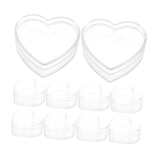 Sosoport 10 Stück Herzförmige Transparente Süßigkeitenboxen Mini Organizer für Hochzeit Valentinstag und Partys Einzigartige Geschenkverpackung Klarer Kunststoff Dekorative von Sosoport