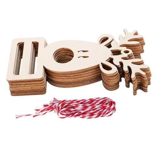 Sosoport 10 Stück Holz Weihnachtsbaum Ornamente Diy Geschenkanhänger Vorbohrtes Holz Bastelmaterial für Festliche Dekoration Vielseitige Verwendung für Zuhause Partys von Sosoport