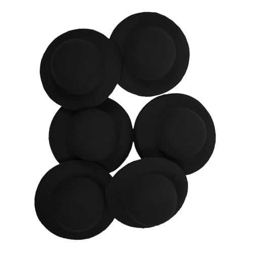 Sosoport 10 Stück Mini-Strohhut Gewebte Puppenhüte für Miniatur Mini-Hut kreative Hutverzierung Mini-Zauberhut Hut zubehör selber Machen DIY-Hüte basteln dekorativer DIY-Hut Flanell Black von Sosoport