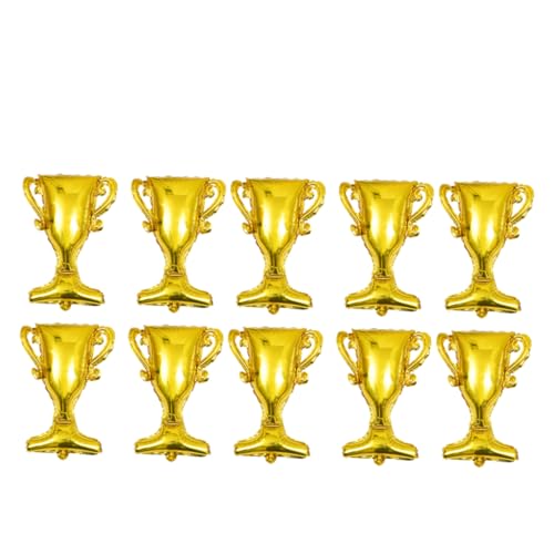 Sosoport 10 Stück Pokal Ballon Aluminium Folie Gold Deko Ballons für Abschlussfeier Kreative Party Dekoration Fotohintergrund für Graduierungen von Sosoport