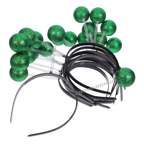 Sosoport 10 Stück Teiliges Antennen Stirnband mit Grünen Glitzerbällen Passend Vielseitig für Karneval Halloween Cosplay und Partys Auffälliges Haarreif Accessoire für Damen und Herren von Sosoport