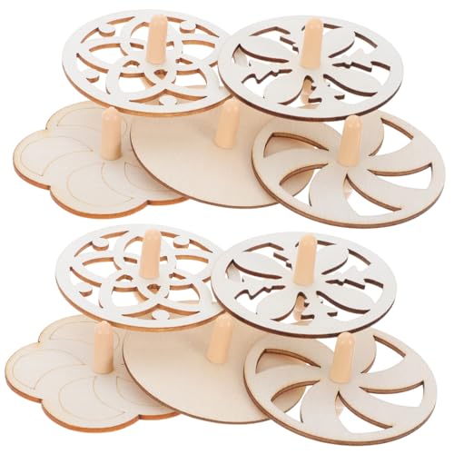 Sosoport 10 Stück Teiliges DIY Holzkreisel zum Bemalen Stabile Drehkreisel Kreative Handgefertigte Gyros für Jungen und Mädchen Fördert Feinmotorik und Fantasie Vielseitiges von Sosoport