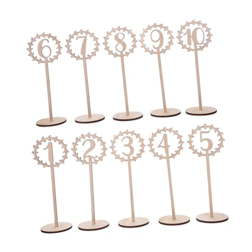 Sosoport 10 Stück Teiliges Holz Tischnummernhalter mit Sockel für Hochzeit Tischdekoration Party Bankett Kompakt Vielseitig Passend für Festlichkeiten und Empfangsarrangements Sosoport 10 Stück Teiliges Holz Tischnummernhalter mit Sockel für Hochzeit Tischdekoration Party Bankett Kompakt Vielseitig Passend für Festlichkeiten und Empfangsarrangements von Sosoport