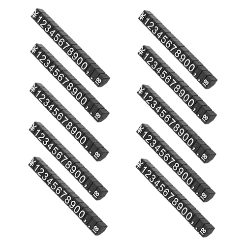 Sosoport 10 Stück Teiliges Preisschild Klarer Nummernanzeige Einfache Bedienung Wiederverwendbar Schwarz weiße Schmuck Preisschilder für Einkaufszentren zur Schmuck Uhrenpreis darstellung von Sosoport