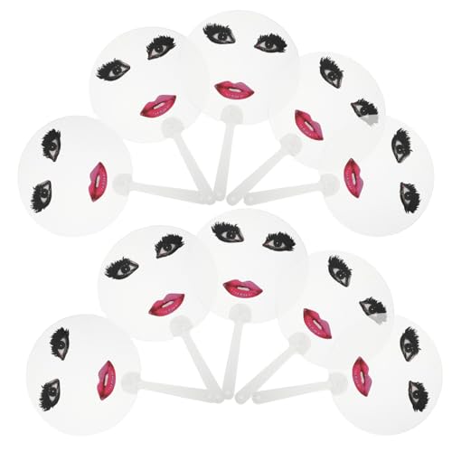 Sosoport 10 Stück Teiliges Runde Transparente Handfächer mit Lustigem Lippenmuster Leicht Kompakt und als Sommerdekoration Party Accessoire und Fotorequisite Sosoport 10 Stück Teiliges Runde Transparente Handfächer mit Lustigem Lippenmuster Leicht Kompakt und als Sommerdekoration Party Accessoire und Fotorequisite von Sosoport