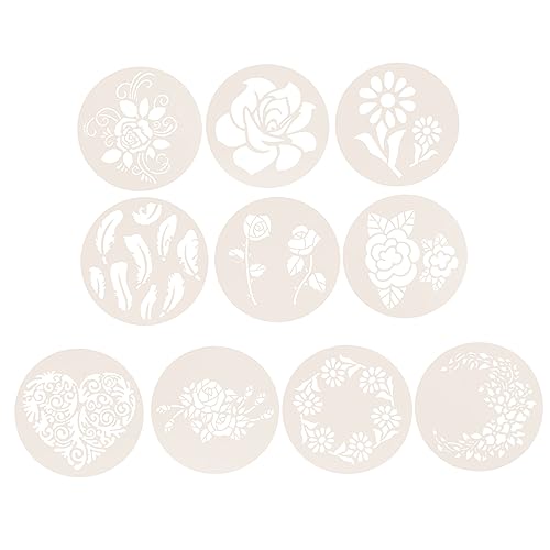 Sosoport 10 Stück Teiliges Schablonen für Tortendekoration Vielseitige und Kaffeeverzierungs Vorlagen aus Wiederverwendbare Backschablonen mit Kreativen Mustern für Sprühen und von Sosoport