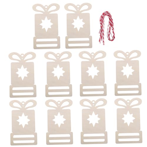 Sosoport 10 Stück Teiliges Unfertige Holzornamente für Weihnachten DIY Weihnachtsbaumdekorationen Holzscheiben Bemalen Bastelmaterial für Feiertagsfeiern Beige von Sosoport