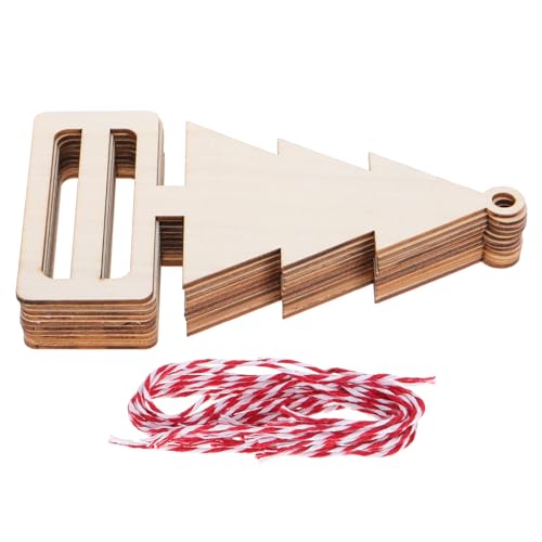 Sosoport 10 Stück Weihnachtsbaum Holz Anhänger Diy Unvollendete Holzstücke für Bastelprojekte Dekoration für Zuhause Weihnachtsfeiern von Sosoport