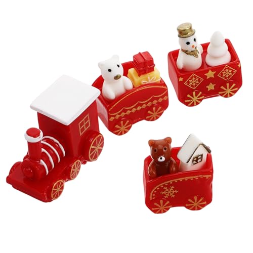 Sosoport 10 Stück Zug Dekorationsset aus Resin Teiliges Set mit Schneemann für Tischdekorationen und Kreative DIY Weihnachtsgestaltung Langlebig und Wiederverwendbar Lebensechte Details für von Sosoport