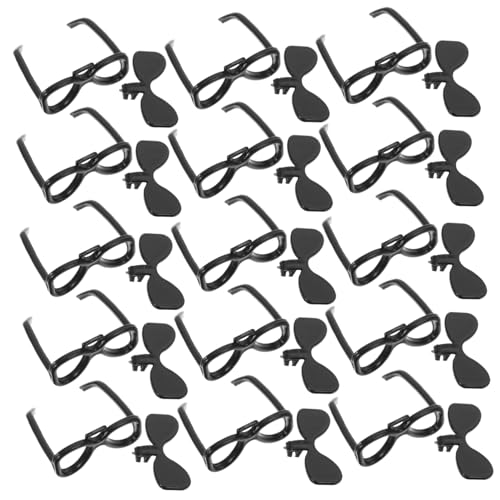 Sosoport 100 Stück Mini Brillen Zum Basteln Kleine Kleinkinder Sonne Miniatur Mit Puppe Mädchen Zubehör Coole Brille Kleiner Schwarzer Kunststoff von Sosoport