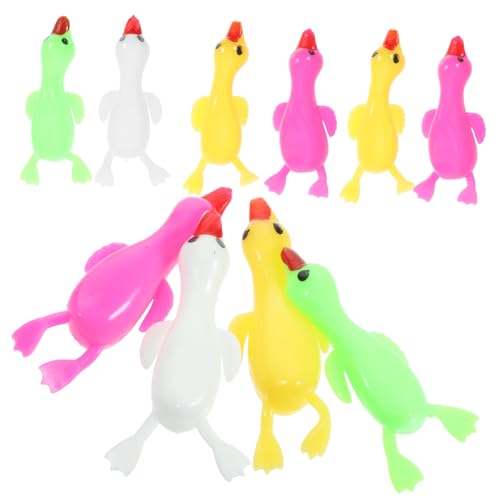 Sosoport 10Stücke Dekompressionsspielzeug Elastisches Fingerspielzeug Form Von Weißen Gänsen Stressabbau Für Partys von Sosoport
