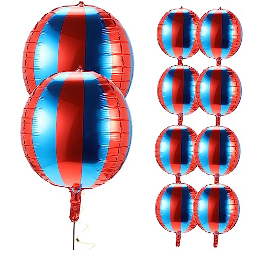 Sosoport 10Stücke Luftballons Blau Rot Aluminiumfolie Deko Für Geburtstagsfeiern Und Themen Langlebig Und Sicher Der Anwendung von Sosoport
