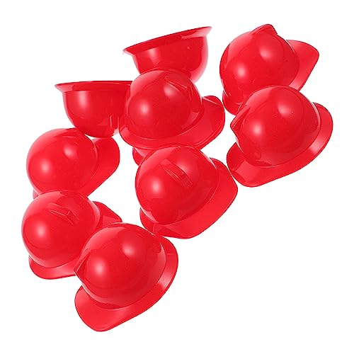 Sosoport 10Stücke Mini Schutzhelme aus Leuchtend Rote Puppenhüte und Vielseitig Einsetzbar für Outdoor Aktivitäten und Kreative Bastelprojekte von Sosoport
