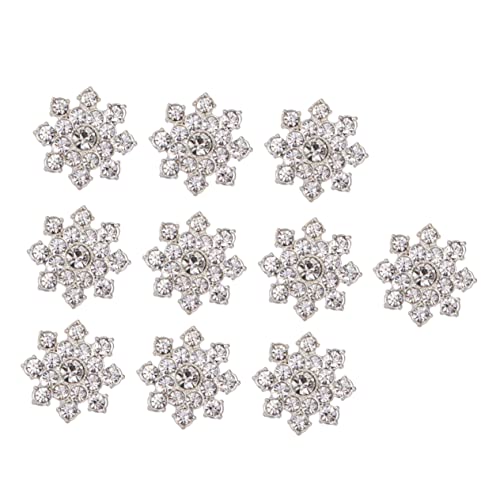 Sosoport 10Stücke Teiliges Rhinestone Blumen Schmuckzubehör DIY Legierungsverzierungen für Ohrringe Broschen und Anhänger Silberfarben für Kreative Bastelprojekte und Besondere von Sosoport