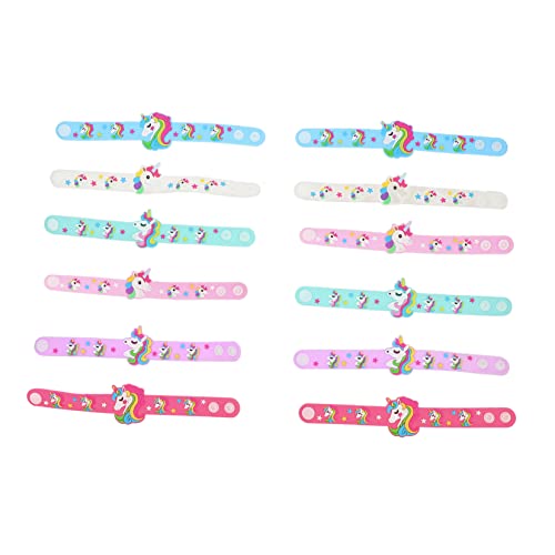 Sosoport 12 Stück Teiliges Einhorn Armband für Party Wristbands aus Sanftem Material für und Feiern Tolle Accessoires für Kleine Einhorn Fans Zufällige Farbe von Sosoport