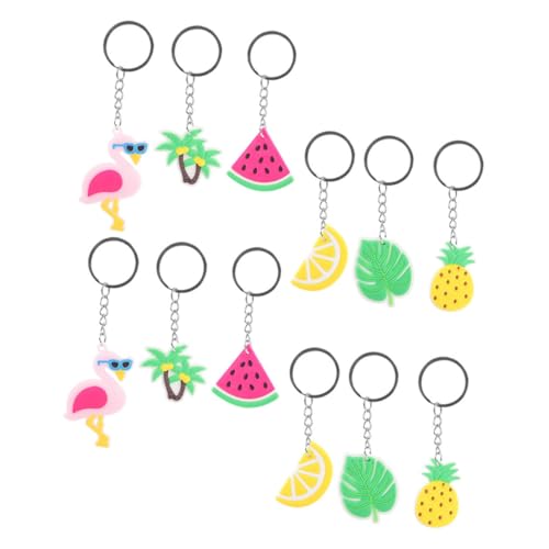 Sosoport 12 Stück Teiliges Hawaii Schlüsselanhänger mit Tropischen Anhängern Leichte Dekorative Bag Pendants für Frauen Vielseitige Schlüsselringe Anhänger im Strand Party Stil von Sosoport