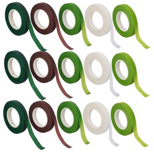 Sosoport 15 Stück Teiliges Floristenband Flexibles Selbstklebendes Blumenbindeband für Frische Getrocknete und Künstliche Blumen zum Wickeln von Stielen Basteln und Hochzeitssträußen Sosoport 15 Stück Teiliges Floristenband Flexibles Selbstklebendes Blumenbindeband für Frische Getrocknete und Künstliche Blumen zum Wickeln von Stielen Basteln und Hochzeitssträußen von Sosoport