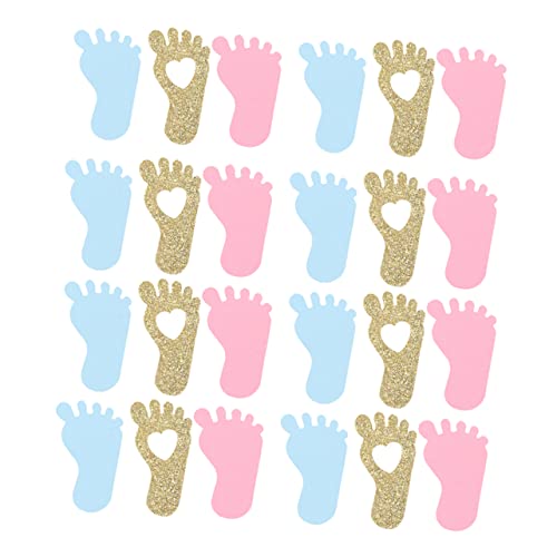 Sosoport 150 Stück Füße Konfetti Bunt Glänzend Streudeko für Babyparty Geburtstag Feier Tischdekoration von Sosoport