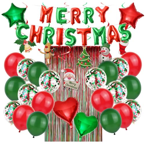 Sosoport 1Satz Weihnachtliches Ballon Dekorationsset Teilig Aluminiumfolienballons Und Regenschleier Und Herzen Glänzende Und Matte Ballons Sosoport 1Satz Weihnachtliches Ballon Dekorationsset Teilig Aluminiumfolienballons Und Regenschleier Und Herzen Glänzende Und Matte Ballons von Sosoport