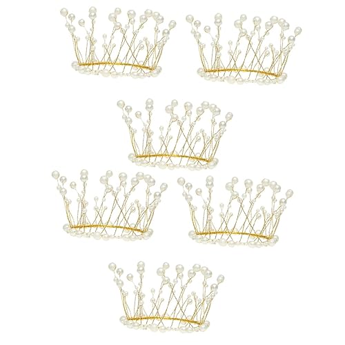 Sosoport 2 Sätze 2 Sets Kronen Kuchendekoration Feenkrone Kuchendekor Tiara Kuchendekorationen Perlenkrone Kuchenaufsatz Das Kronen Ornament Backzubehör Kronendekor 3 Stücke * 2 von Sosoport