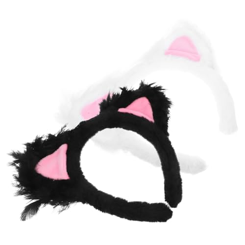 Sosoport 2 Stück Katzenohren Stirnband Plüsch Sanft Bequem Party Haarband für Frauen Cosplay Festival Kostüm Zubehör Süßes Tier accessoire Passend für Vielfältige Anlässe von Sosoport