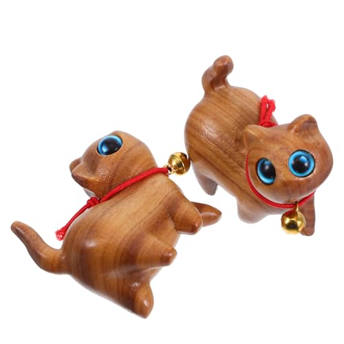 Sosoport 2 Stück Katzenstatue Aus Holz Kreatives Katzenornament Aus Holz – Handgeschnitzte Miniatur Tierfigur Als Schreibtischdekoration – Süßes Für Freunde Und Familie Sosoport 2 Stück Katzenstatue Aus Holz Kreatives Katzenornament Aus Holz – Handgeschnitzte Miniatur Tierfigur Als Schreibtischdekoration – Süßes Für Freunde Und Familie von Sosoport