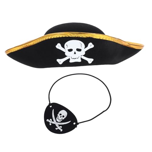 Sosoport 2 Stück Piratenhut und Augenklappe Set für Mädchen mit Goldenem Rand Robustes Kostümzubehör für Karneval Halloween Fasching und Mottoparty Wiederverwendbar und Bequem Sosoport 2 Stück Piratenhut und Augenklappe Set für Mädchen mit Goldenem Rand Robustes Kostümzubehör für Karneval Halloween Fasching und Mottoparty Wiederverwendbar und Bequem von Sosoport