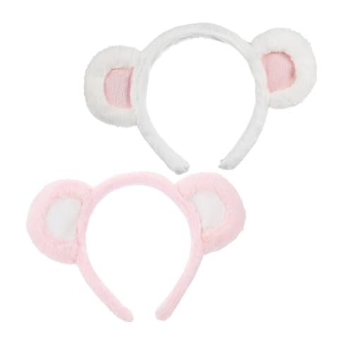 Sosoport 2 Stück Plüsch Bärenohren Stirnband Weiches Tier ohr Haarband mit Elastischer Passform Bequemes Kopfband für Erwachsene und Vielseitiges Accessoire für Cosplay Party und Alltag von Sosoport