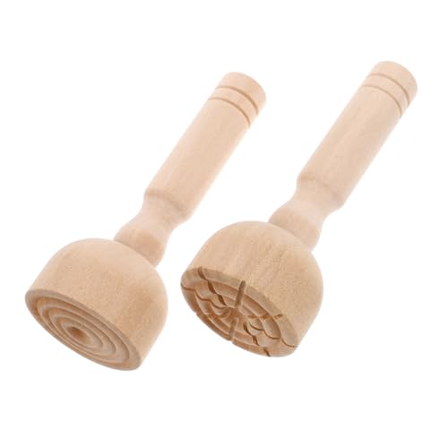 Sosoport 2 Stück Teiliges Holzstempel mit Griff Knetstempel für Modellierwerkzeuge Kit für Kreative Bastelaktivitäten und Töpferarbeiten für Einfach zu Handhaben und Tragbar von Sosoport