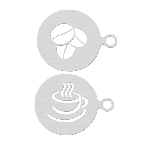 Sosoport 2 Stück Teiliges Stencil Art mit Cappuccino und Kaffeebohnen Motiven Wiederverwendbare Latte Art Schablonen Milchsprühfest für Kaffee und Kuchendekoration Sosoport 2 Stück Teiliges Stencil Art mit Cappuccino und Kaffeebohnen Motiven Wiederverwendbare Latte Art Schablonen Milchsprühfest für Kaffee und Kuchendekoration von Sosoport