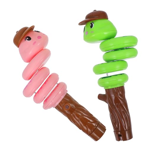 Sosoport 2 Stück Whistle Spinning Worm Toy Schlangen-dekompressionsspielzeug Schwingende Schlange Pfeife Swing Whistle - Rotierendes Schlangenspielzeug Plastik Sosoport 2 Stück Whistle Spinning Worm Toy Schlangen-dekompressionsspielzeug Schwingende Schlange Pfeife Swing Whistle - Rotierendes Schlangenspielzeug Plastik von Sosoport