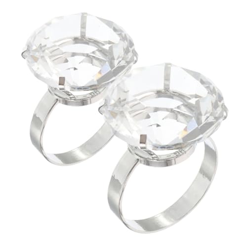 Sosoport 2 Stücke Große Diamant Ring Requisiten Gefälschte Verlobungsring Trauringe Transparent Glas Sosoport 2 Stücke Große Diamant Ring Requisiten Gefälschte Verlobungsring Trauringe Transparent Glas von Sosoport