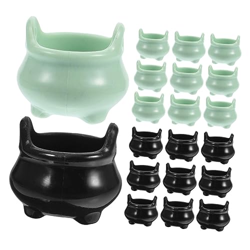 Sosoport 20 Stück Figuren Kessel-halloween- Mini-halloween-dekorationen Machen Gruselig Mini-kessel Miniatur-geist Mini Wasserkocher Miniatur-halloween Klein Szene Winzig Plastik von Sosoport