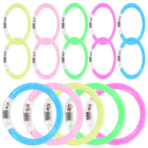 Sosoport 20 Stück Leuchtarmband Leuchtende Armbänder Für Partys Leuchtendes Partyspielzeug Große Leuchtarmbänder Fluoreszierendes Kleine Leuchtarmbänder Leuchtrequisite von Sosoport