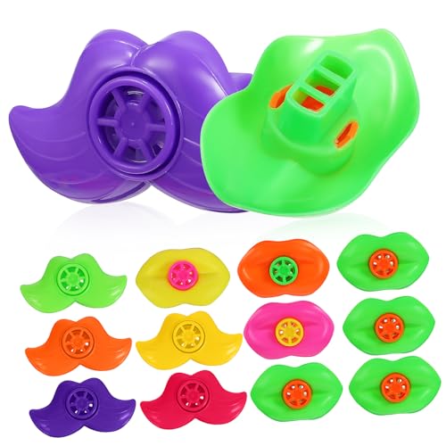 Sosoport 20 Stück Lustiges Pfeifen-Bart-Lippen-Pfeifen- für toys kinderknallzeug Party Taschen Kindergeburtstagdekoration Cartoon-Pfeife- Plastik von Sosoport