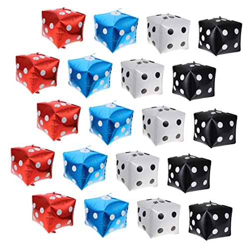 Sosoport 20 Stück Teiliges Würfel Folienballon Aluminiumfolie Buntes Partydekor für Spielabende Geburtstagsfeiern Leicht Langlebig Vielseitig für Wand und Luftdekoration von Sosoport