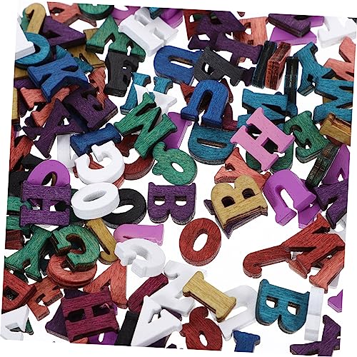 Sosoport 200 Stück Bunte Holzbuchstaben Hohe Dekorative Holz Alphabet Fliesen für DIY Bastelprojekte Rustikale Buchstaben Ornament für Zuhause und Partydeko von Sosoport