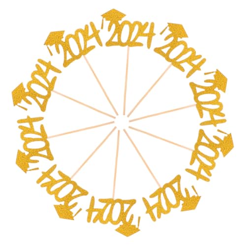 Sosoport 20Stücke Abschluss Cupcake Topper Mit Goldenen Abschlusskappen Dekoration Für Graduation Partys Kuchen Und Desserts Für Feiern von Sosoport