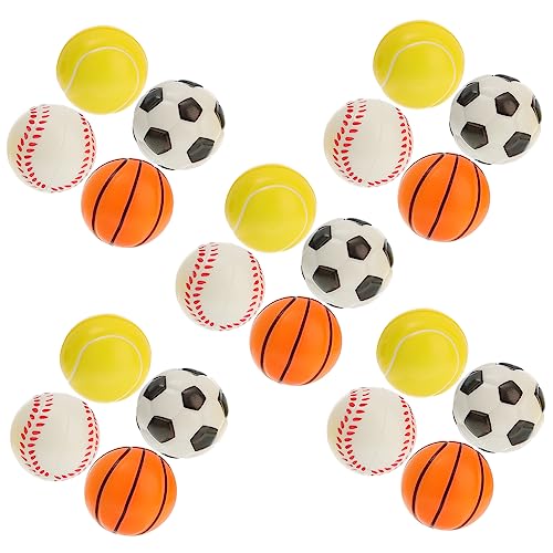 Sosoport 20Stücke Mini Sportbälle Stressabbau Bälle Für Fußball Basketball Tennis Und Baseball Je Sportpartys von Sosoport