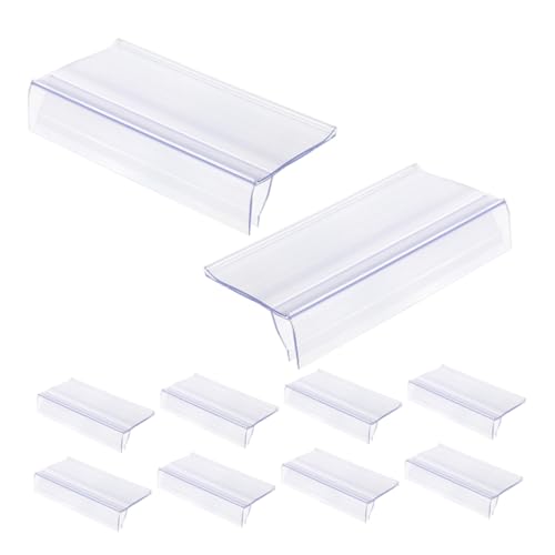 Sosoport 20Stücke Transparente Kunststoff Regal Etikettenhalter für Preisschilder Stabiler Schilderhalter für Supermarkt und Einfaches Einsetzen und Entfernen von Sosoport